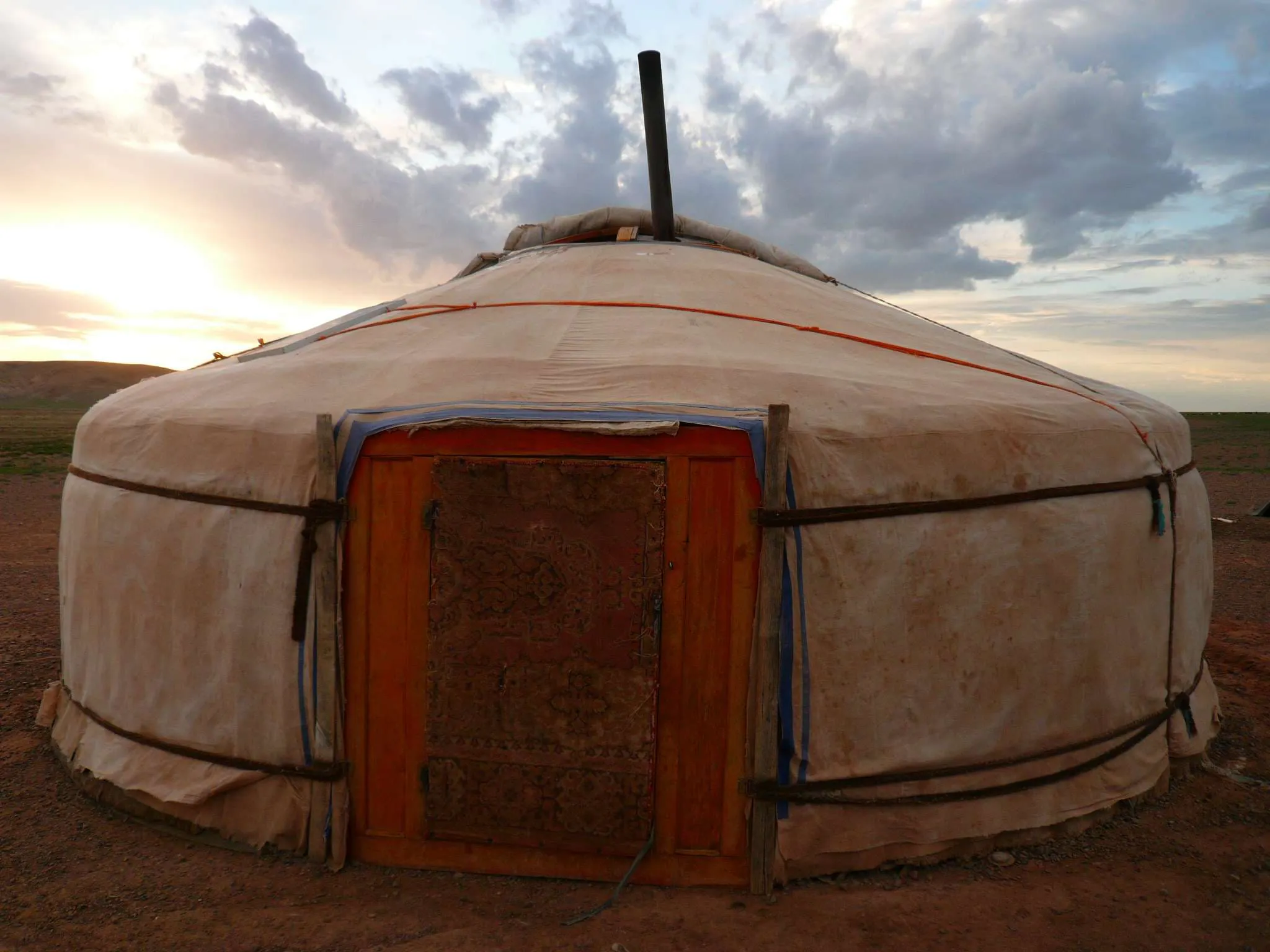 A yurt in the desert.