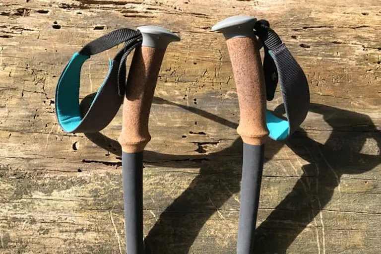 using absorbable cork trekking poles for hiking