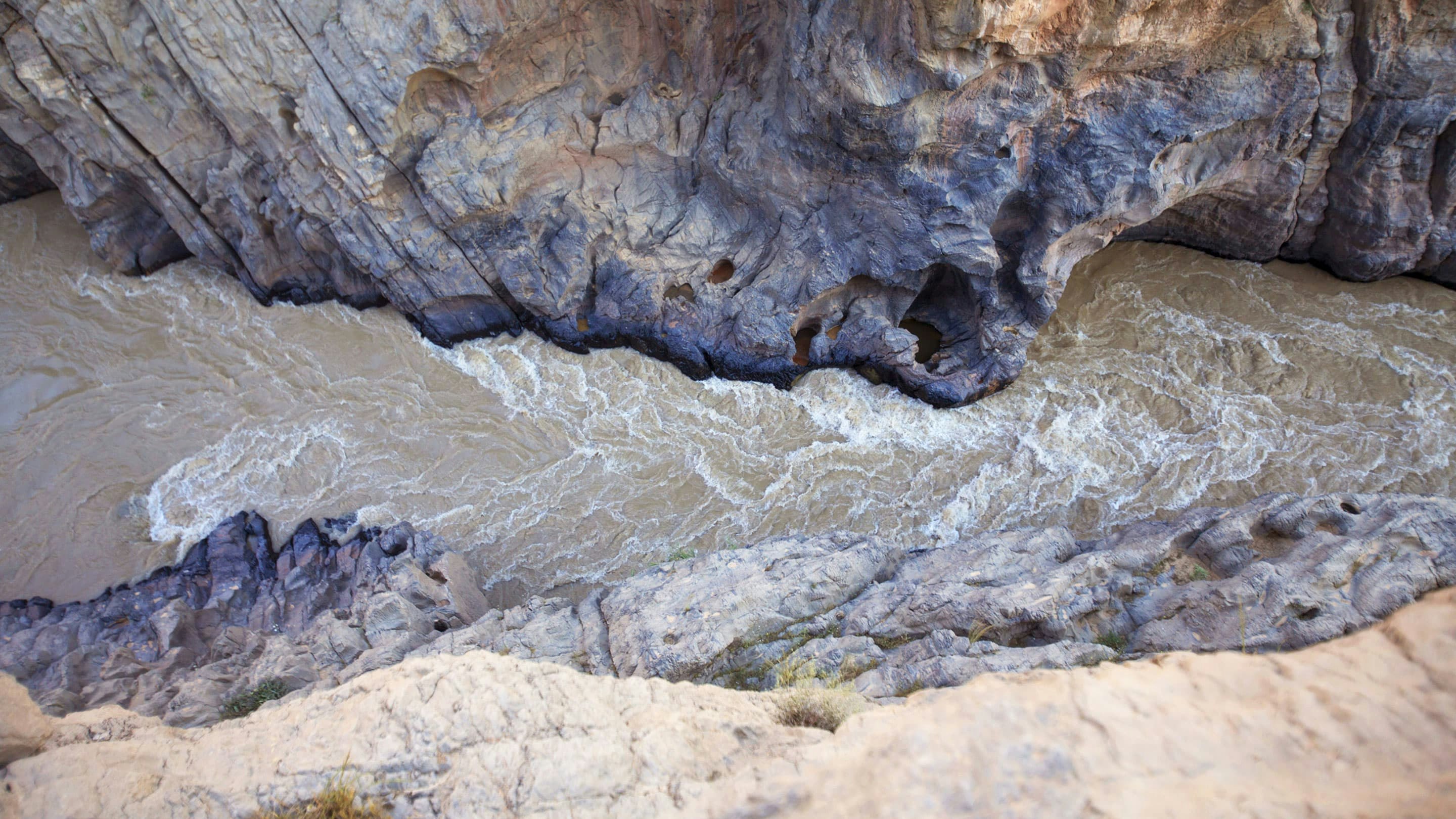 A river flowing through a canyon.