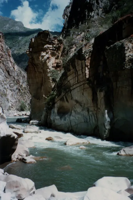 A river flowing through a rocky canyon.