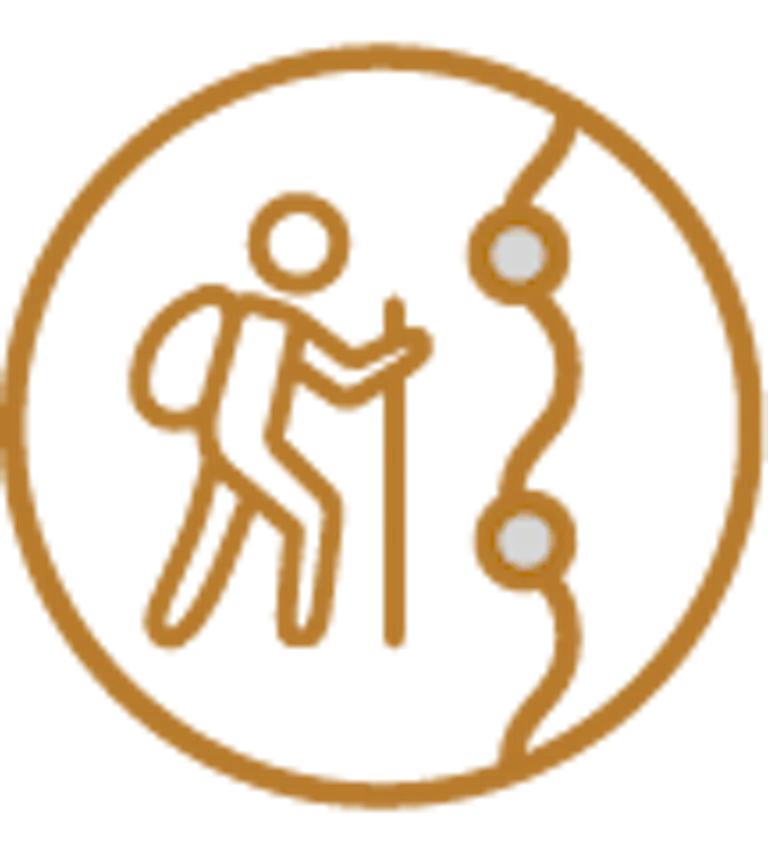 Person hiking icon