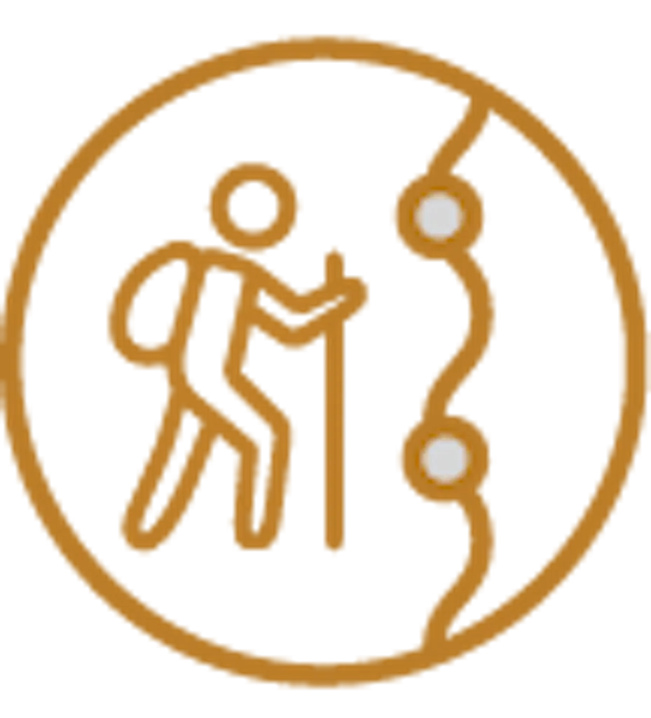 Person hiking icon
