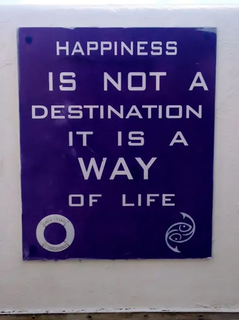 Happiness is not a destination it is a way of life.