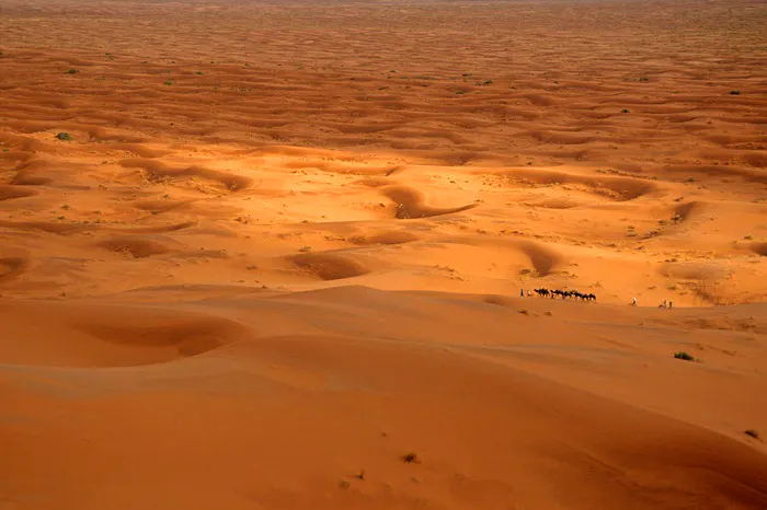 The sand dunes in the sahara desert, morocco.
