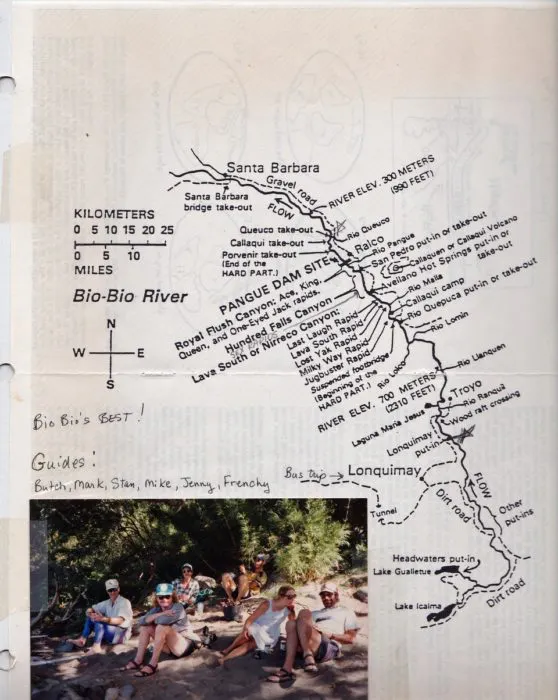 A map of a river with people on it.