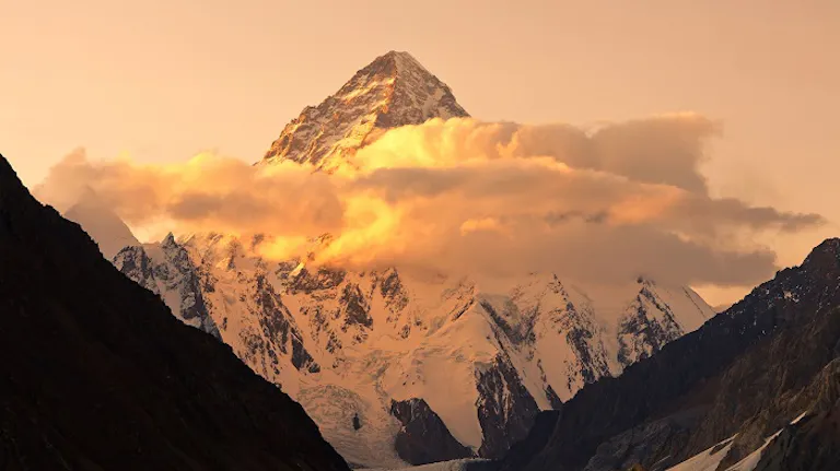 Pakistan's khyber pass at sunset.
