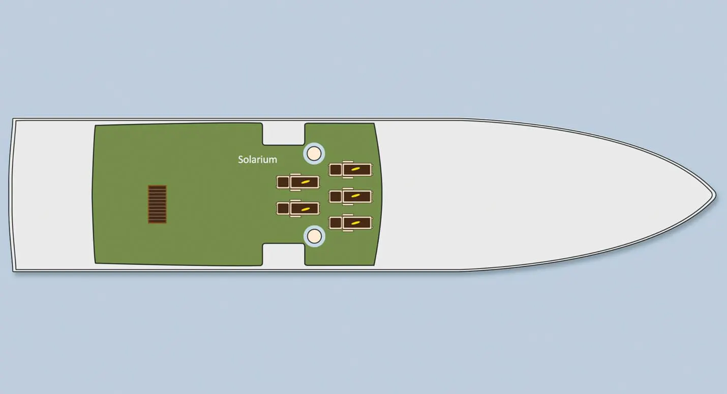 A view of the deck of a cruise ship with Galaxy Adventure Tours.