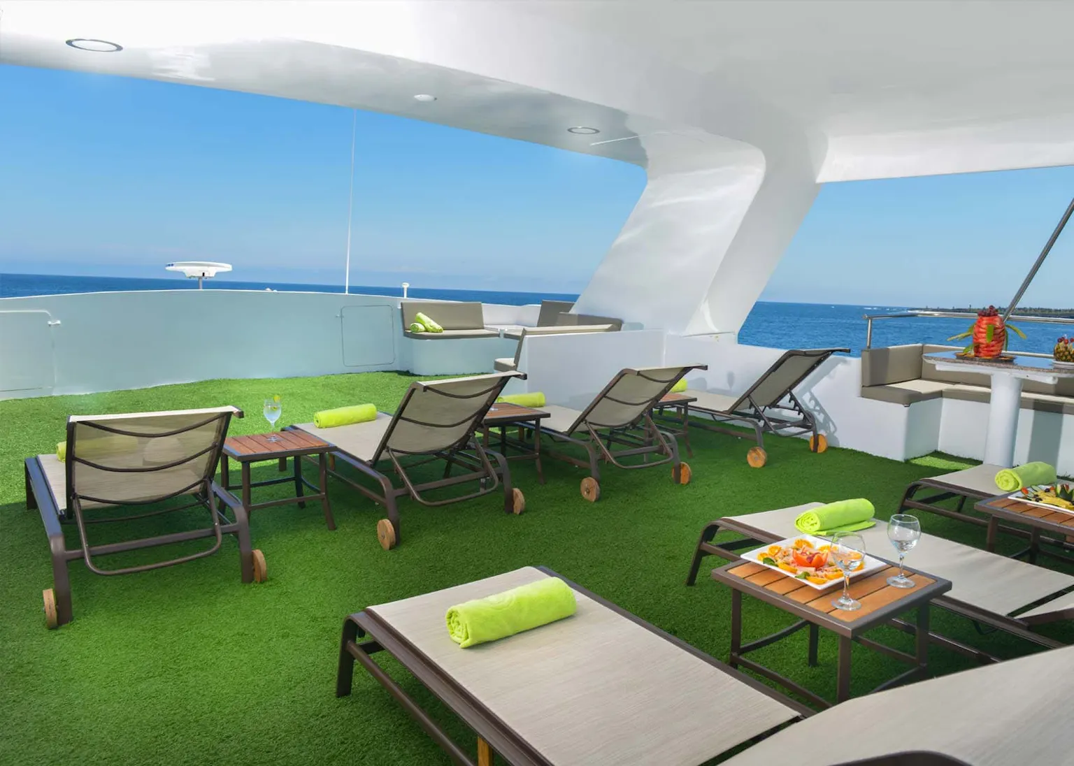 The deck of a cruise ship.