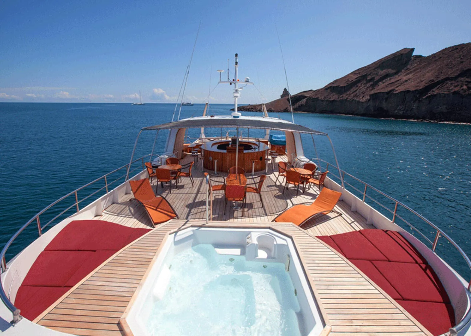 Integrity Adventure Tours offers a boat decked out with a hot tub.