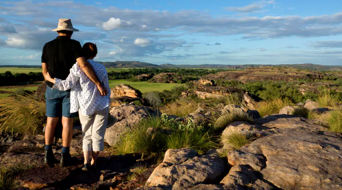 couple looking out at Kakadu National park
