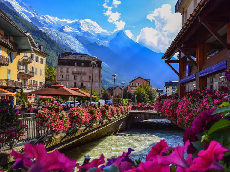 Chamonix, a beautiful alpine village you're sure to visit on the Tour du Mont Blanc loop