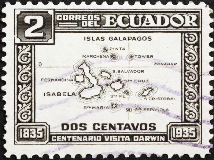 galapagos stamp map