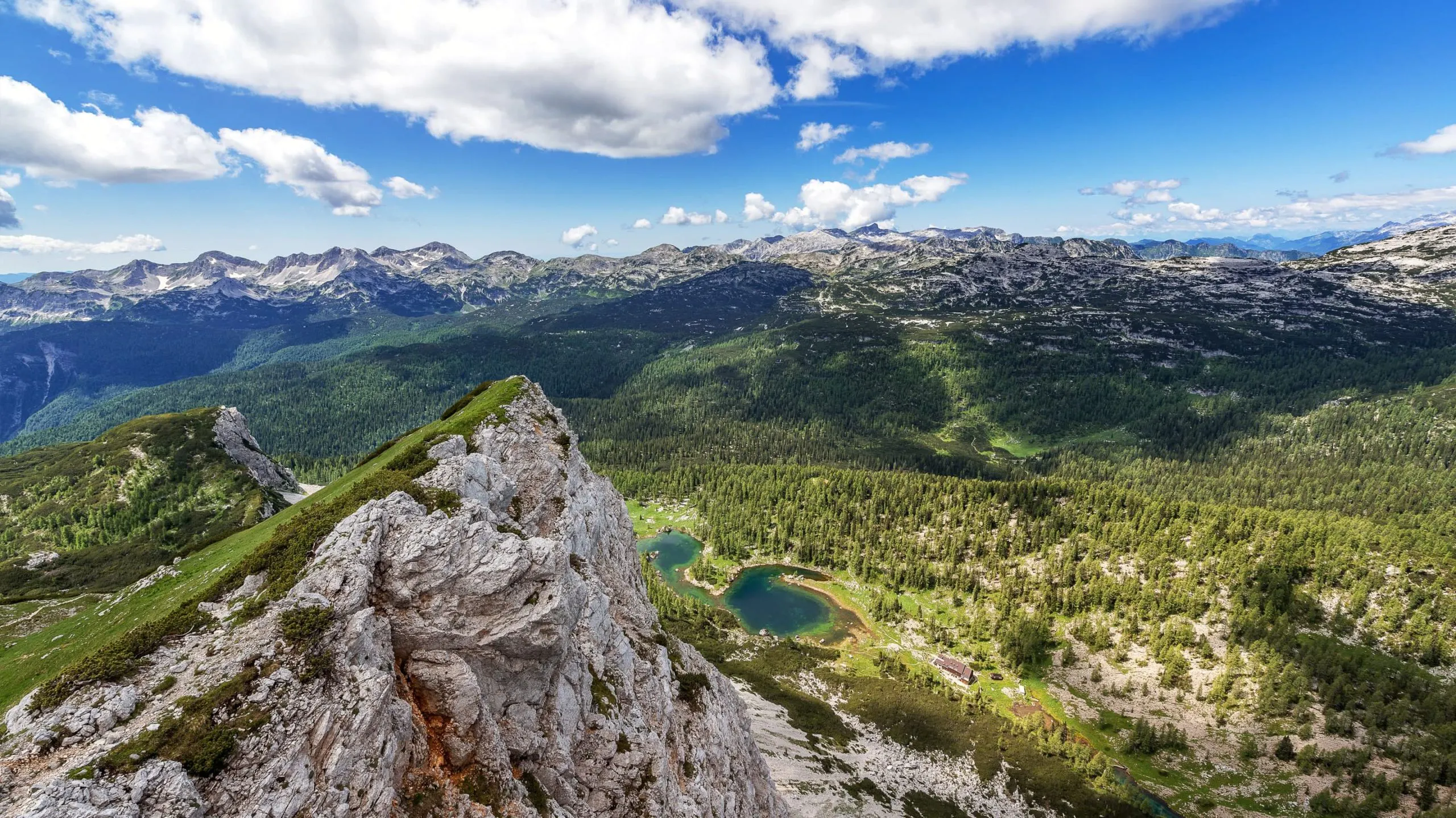 The view from the top of a mountain in the slovakian alps.