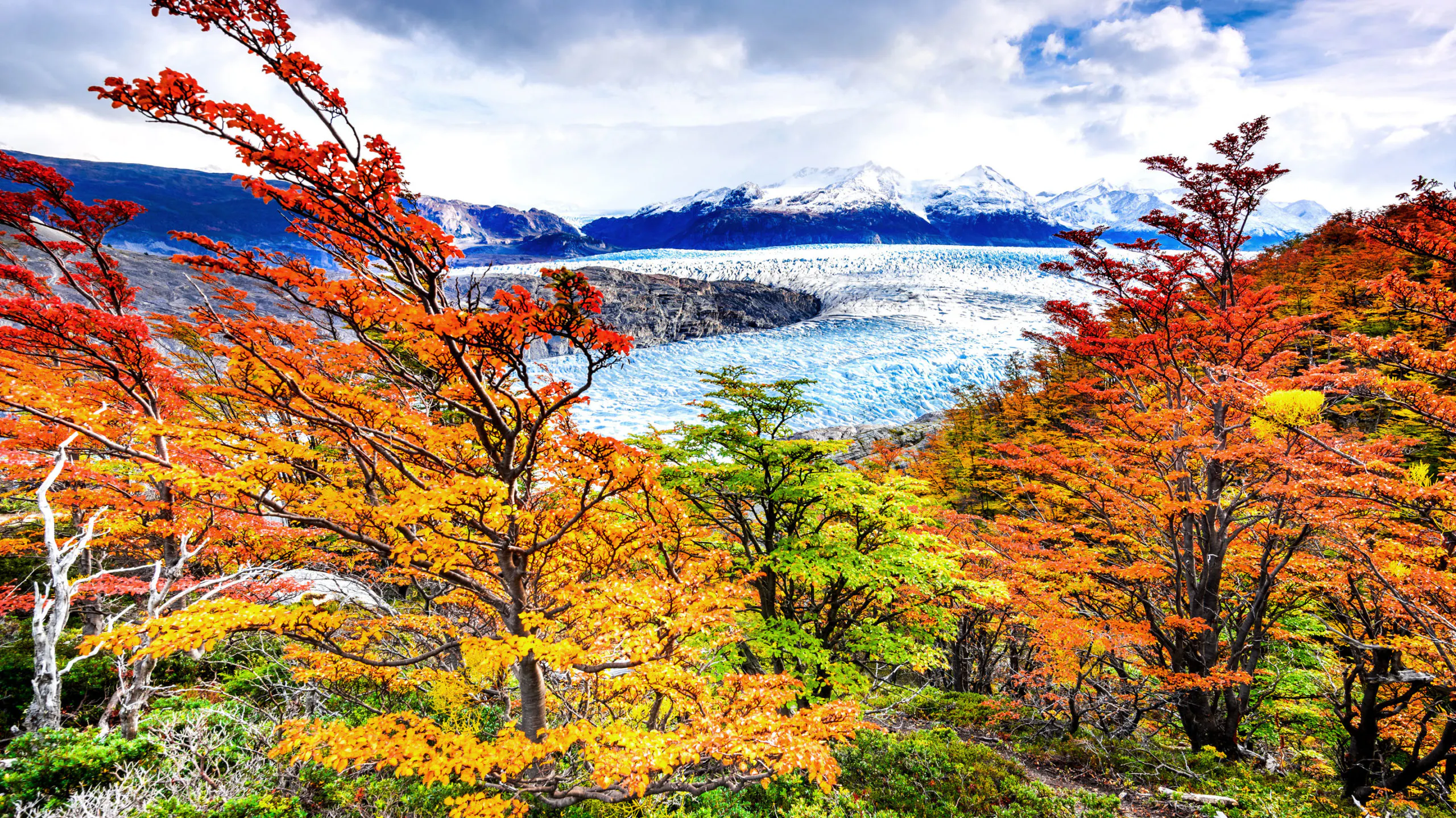 A mountain with a glacier in the background.