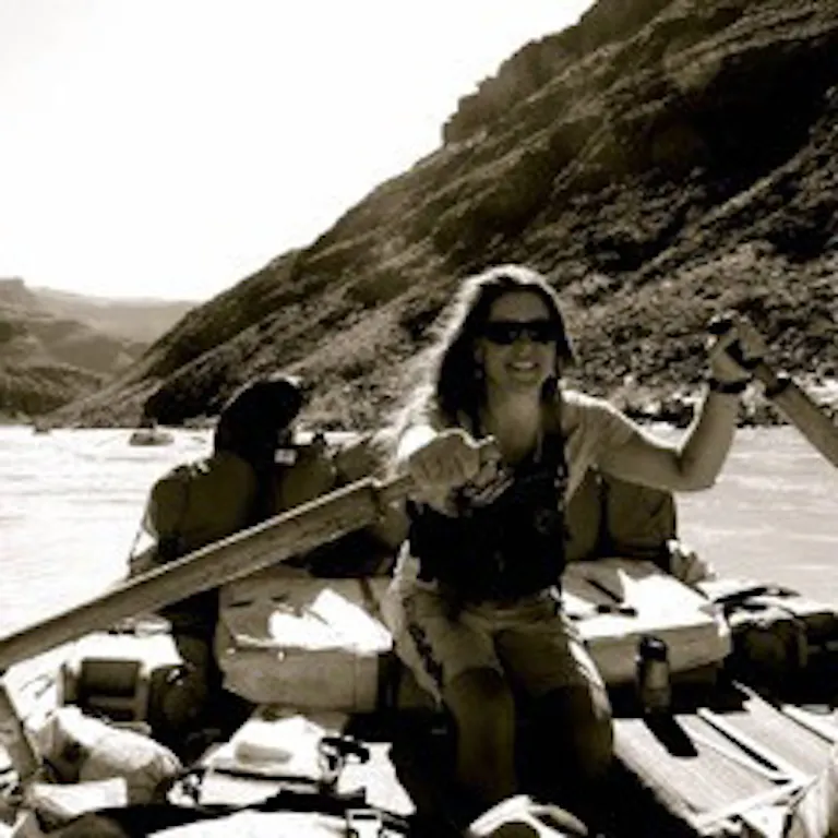 Mara Drazina, MT Sobek Director of Program Management for Rivers, rafting the Colorado River