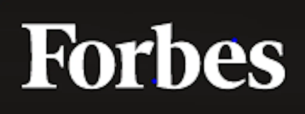 The forbes logo on a black background.