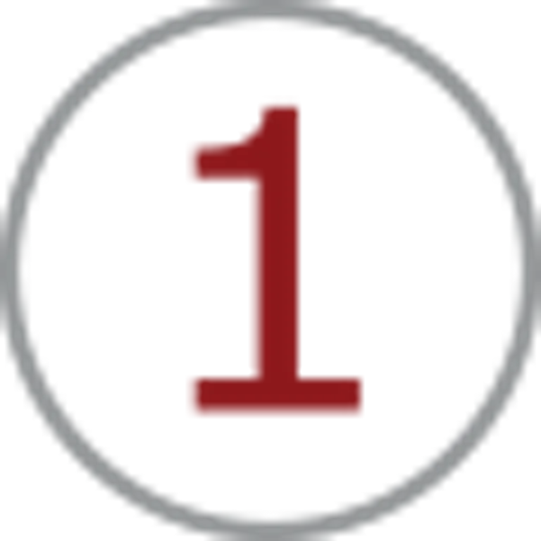 The number one in a circle on a black background.