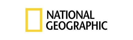The national geographic logo on a white background.