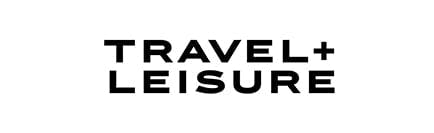 Travel + leisure logo on a white background.