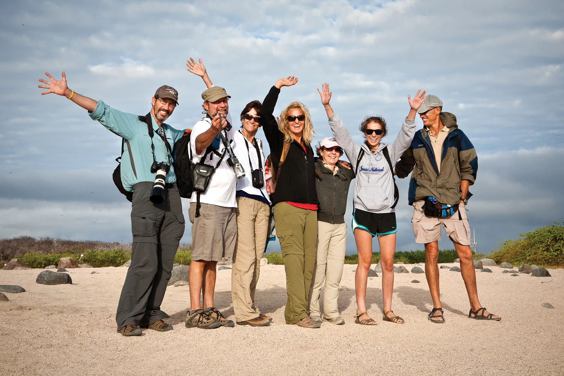 A group of people posing for a photo.