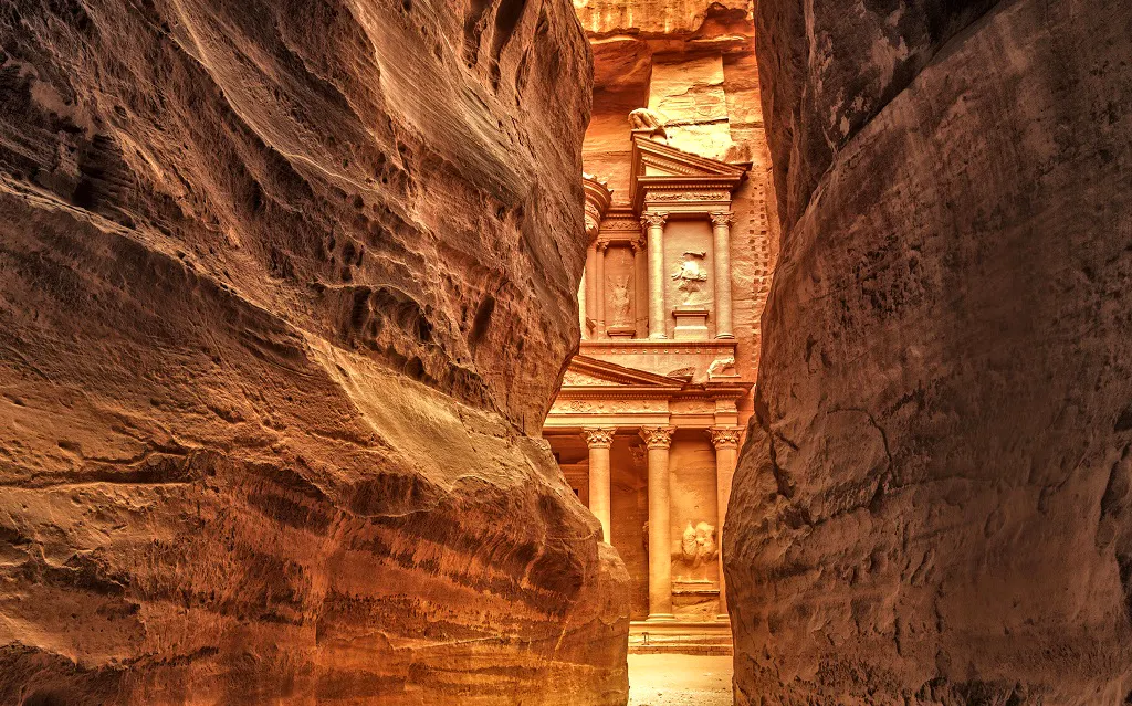 Ancient temple in Petra, Jordan