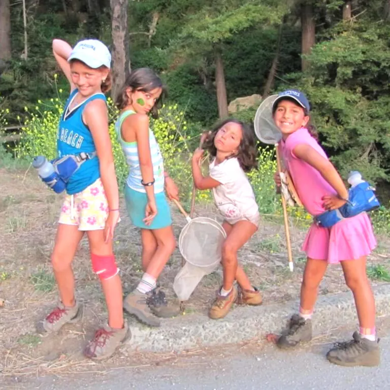 kids getting ready for a hiking adventure Amber and kids on a scavenger hunt