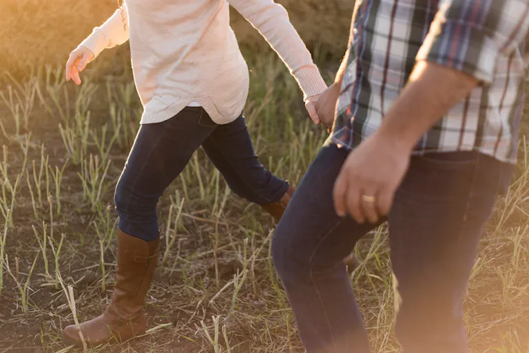 walking side by side with your married partner