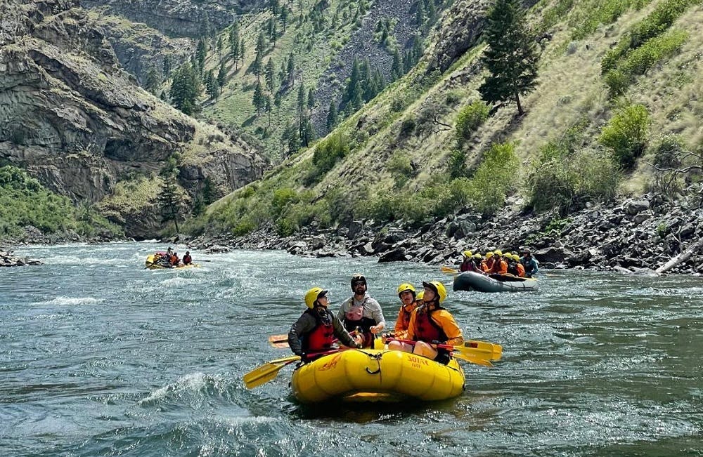 Middle Fork of the Salmon River is the best summer adventure for a group of people rafting down a river.