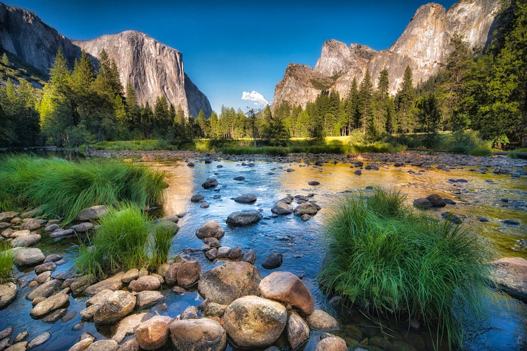 stream of water at one of California's classic Yosemite active adventures with MT Sobek 