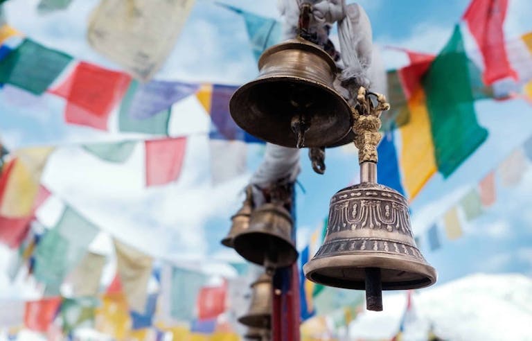 Traditional bells swinging in Nepal