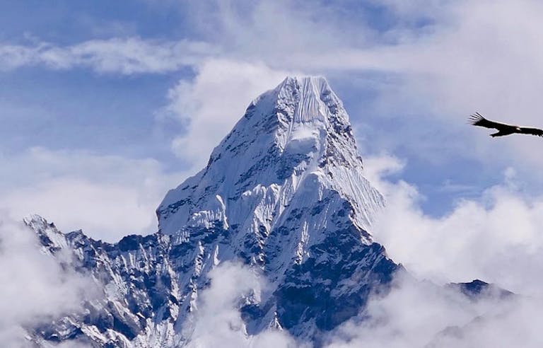 Aerial view of Mount Everest located in Nepal