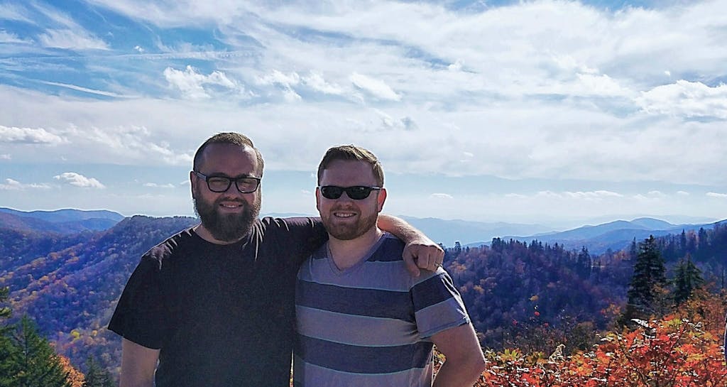 Brothers enjoying a day trip in Great Smoky Mountains National Park