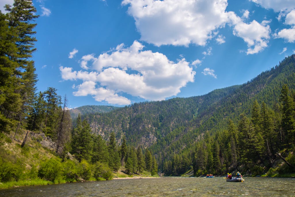 A family floating in the Middle Fork of the Salmon River in Idaho, United States