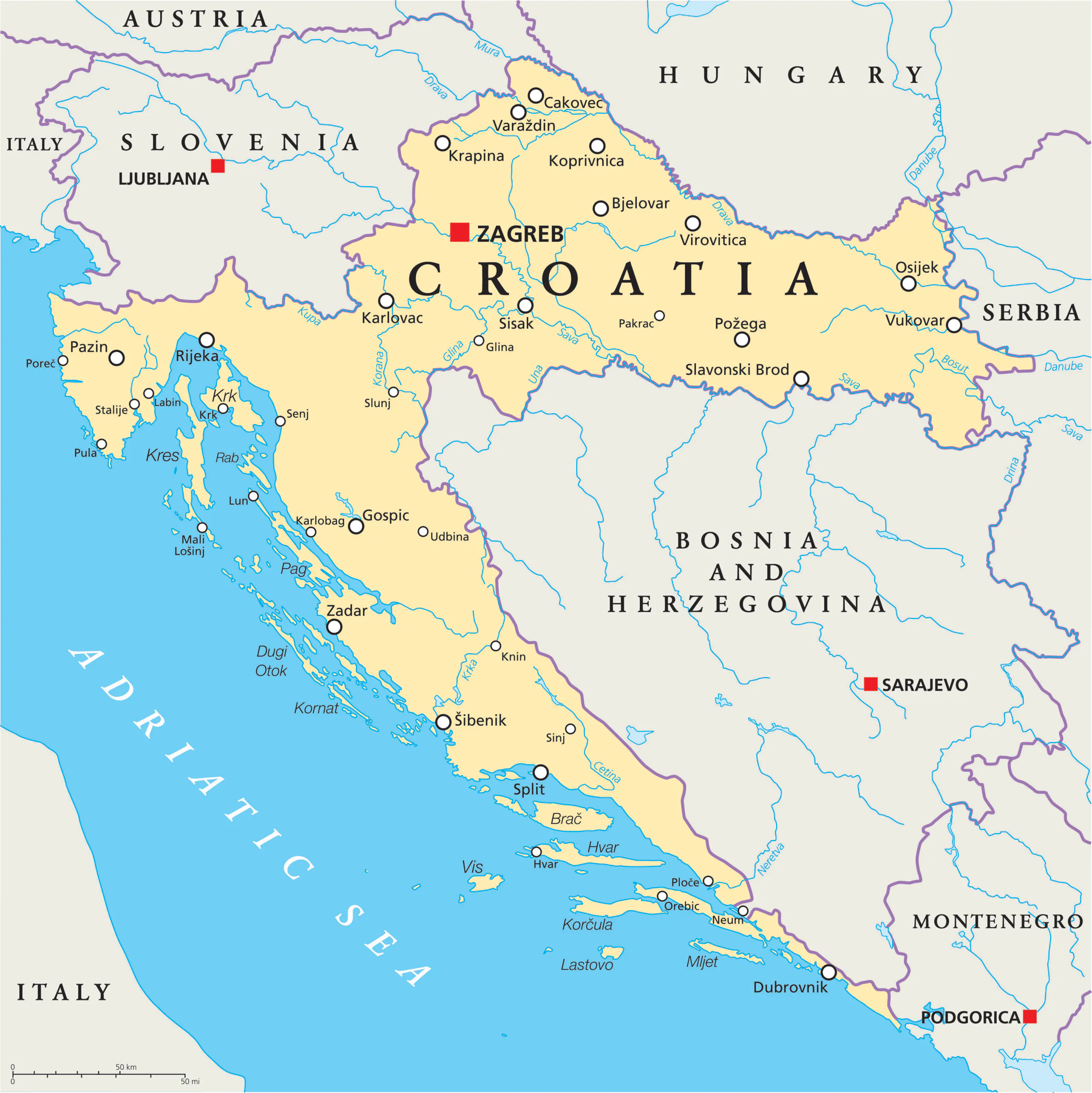 Map of Croatia