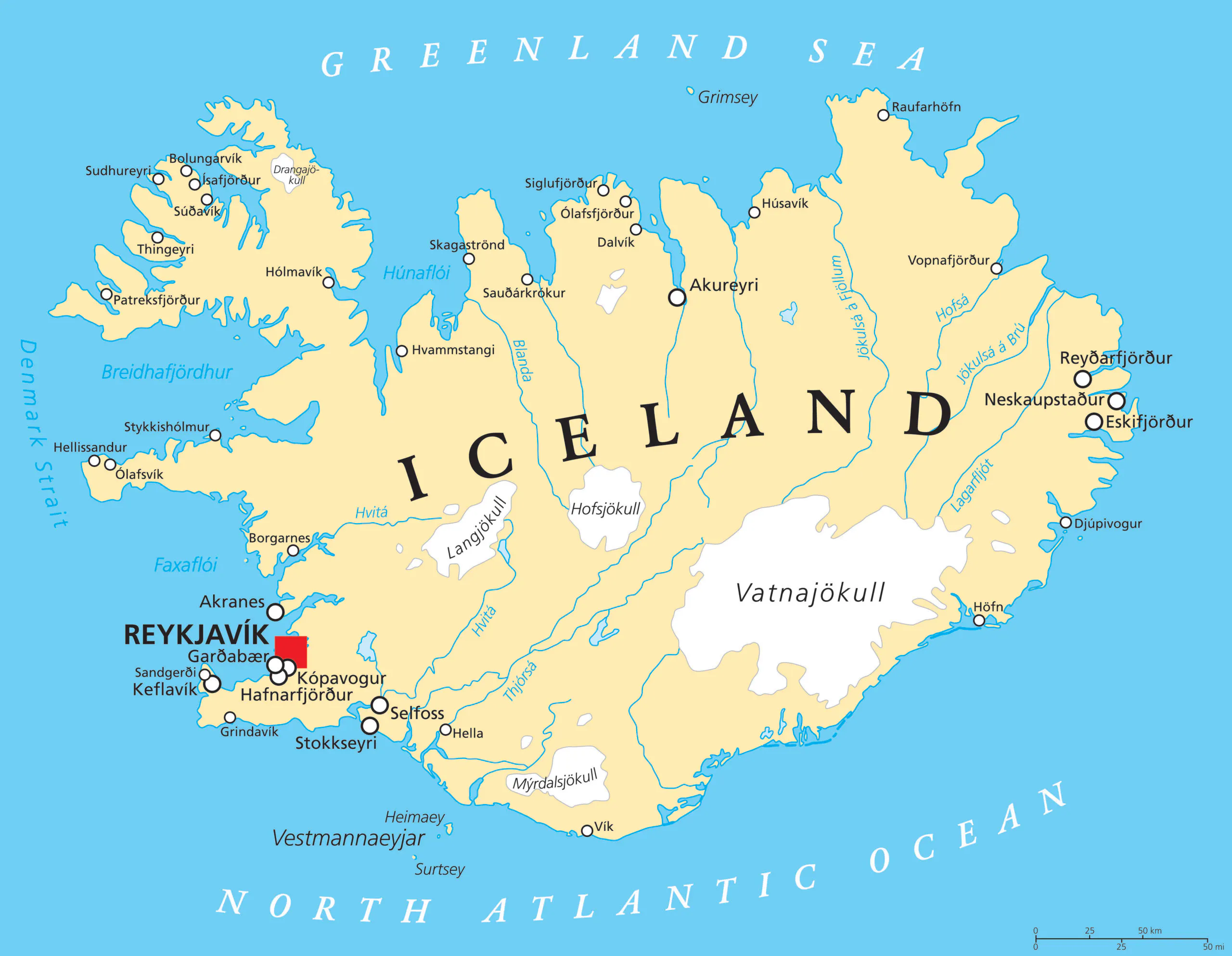 Map of Iceland