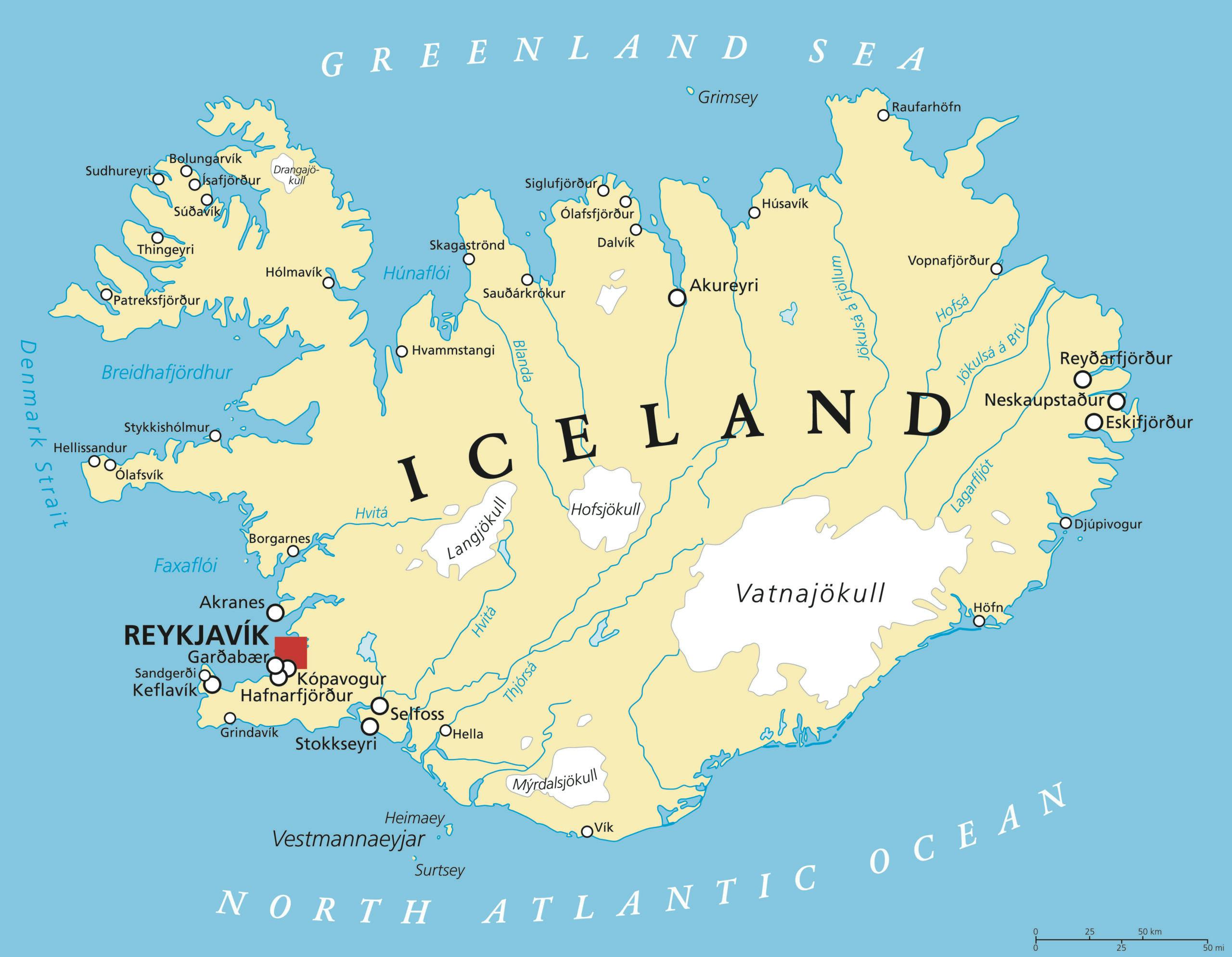 Map of Iceland