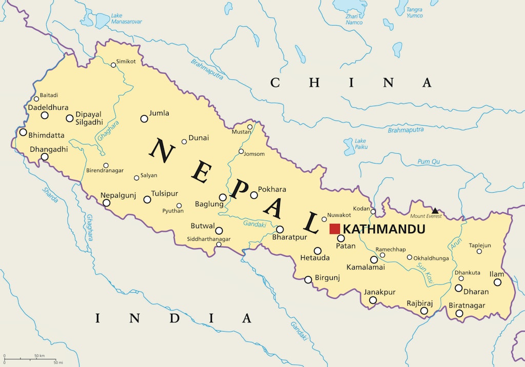 map of Nepal 