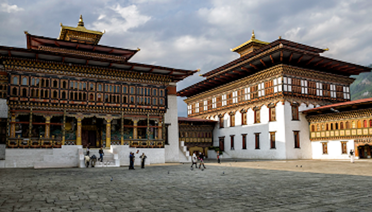 View of capital city of Bhutan, Thimphu, a popular tourist attraction