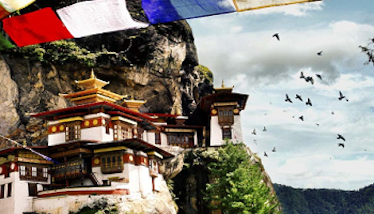 Beautiful view of Taktsang Monastery, or Tiger's Nest, a Himalayan Buddhist monastery in the Paro Valley in Bhutan