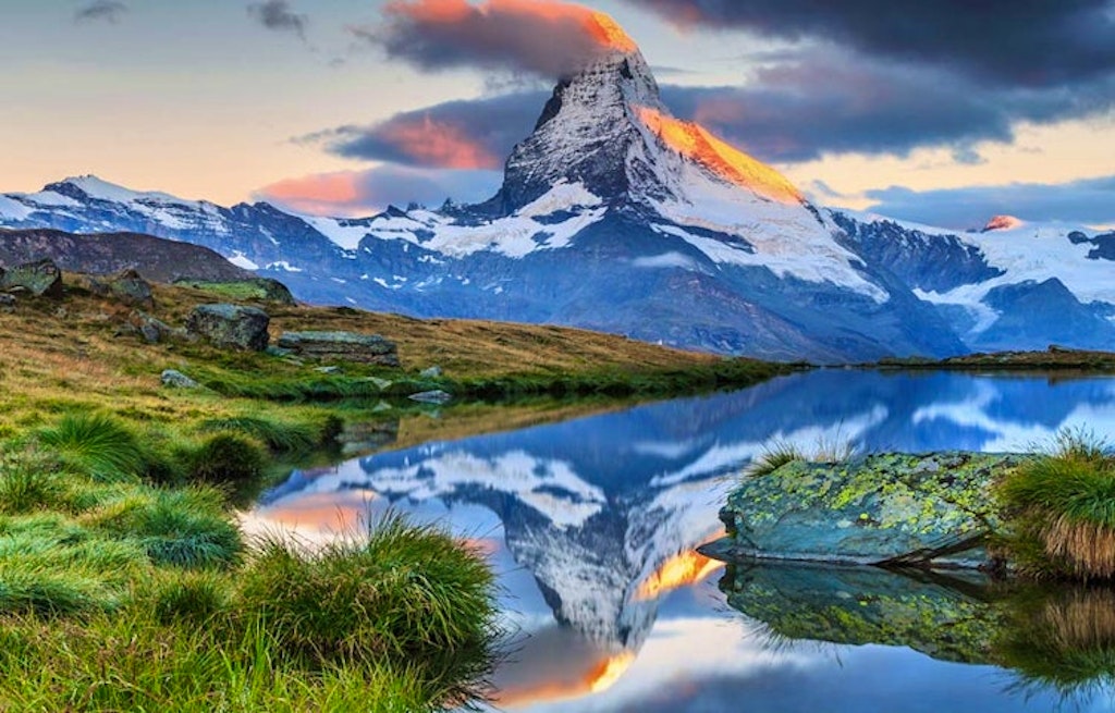 Beautiful Alps landscape in a Matterhorn hiking route