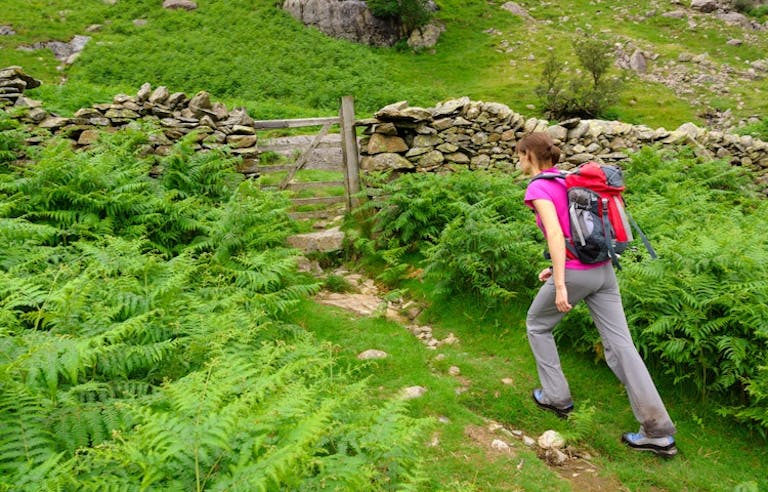 solo female hiker hiking a hiking adventure through England's famous trail, the "Coast to Coast"