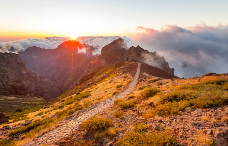 hiking trail to the spectacular Picos de Madeira, an unmissable spot on Portugal's central ridge in Europe