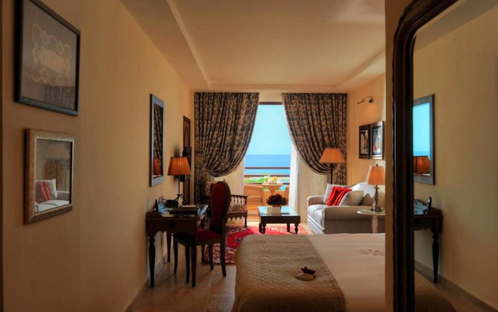 Bedroom view of luxury beach hotel in Byblos