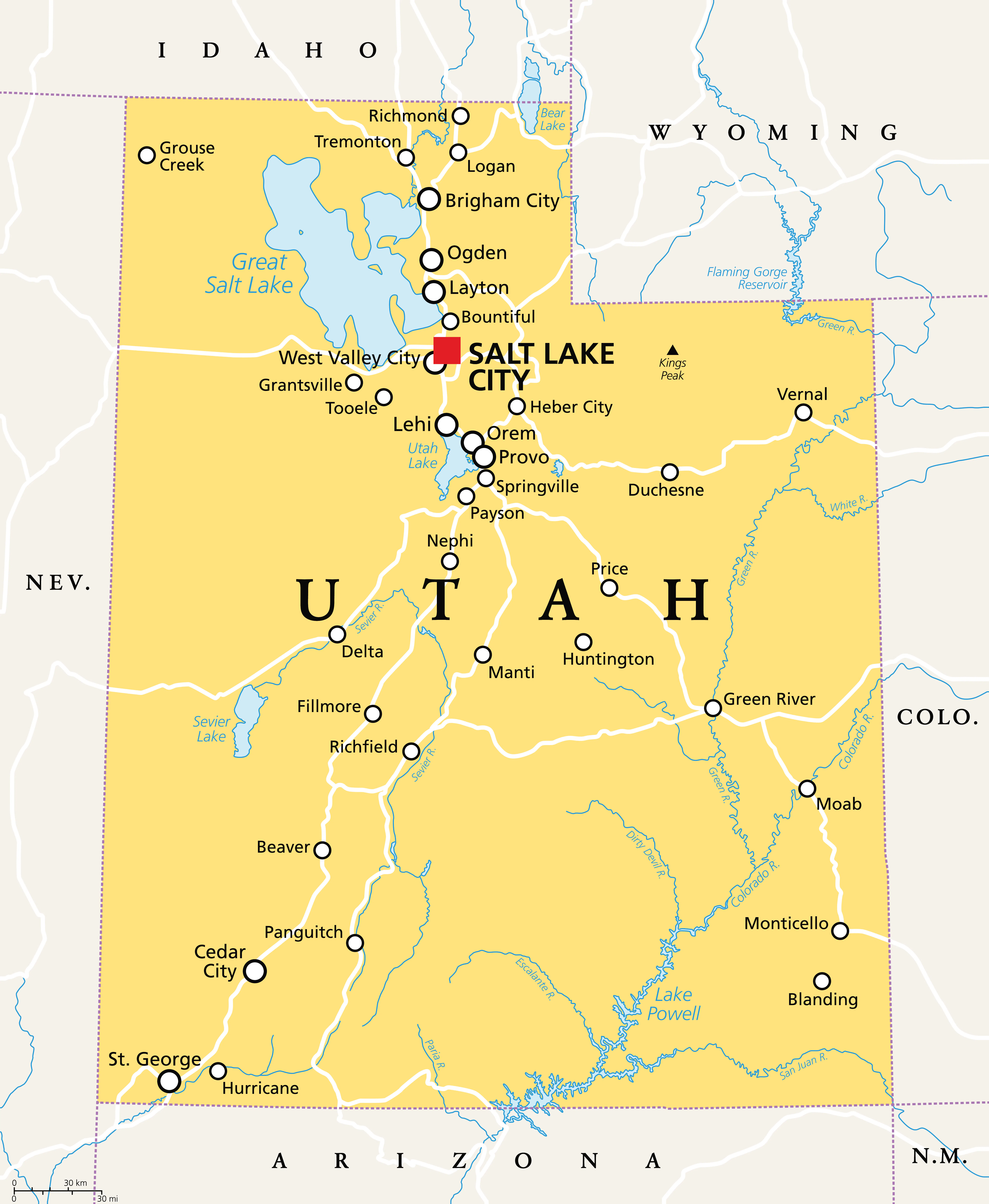Map of Utah