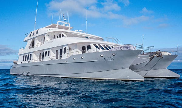 Luxury Alya catamaran in the Galapagos Islands in Ecuador