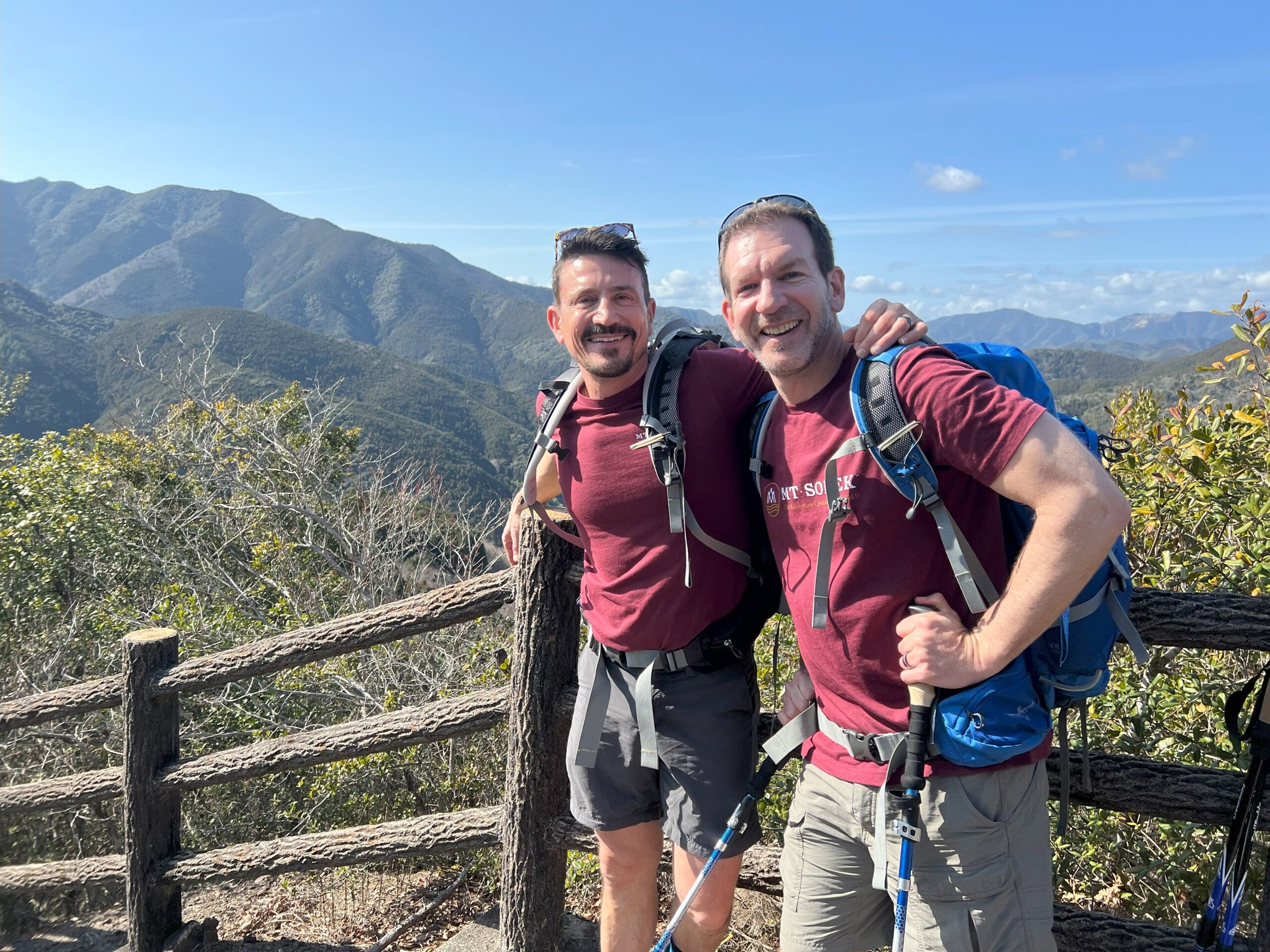 Hikers on the Kumano Kodo Trail in Japan
