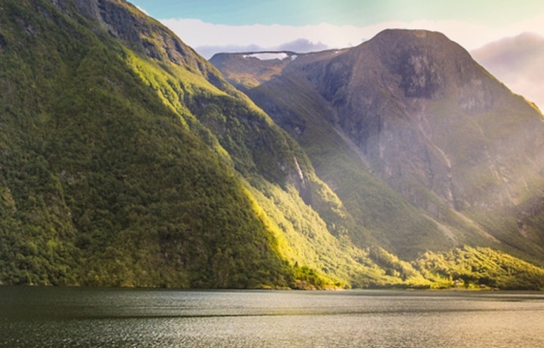mountains and fjords in norway 