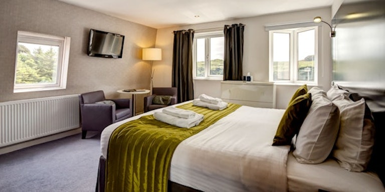 Tourists who are seeking an overnight stay at a local hotel checks out Hotel Hebrides in Isle of Harris in Scotland, Europe