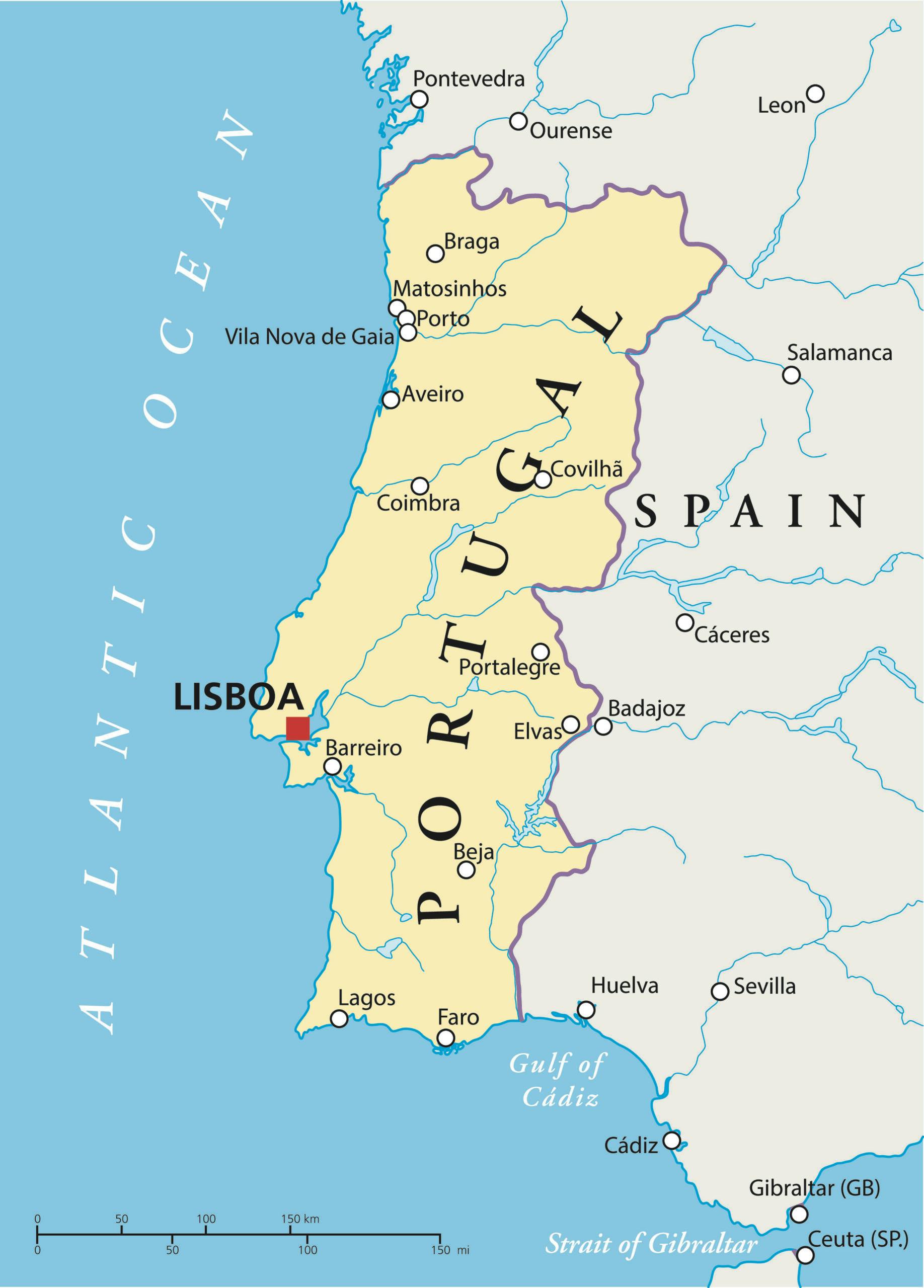 Map of portugal