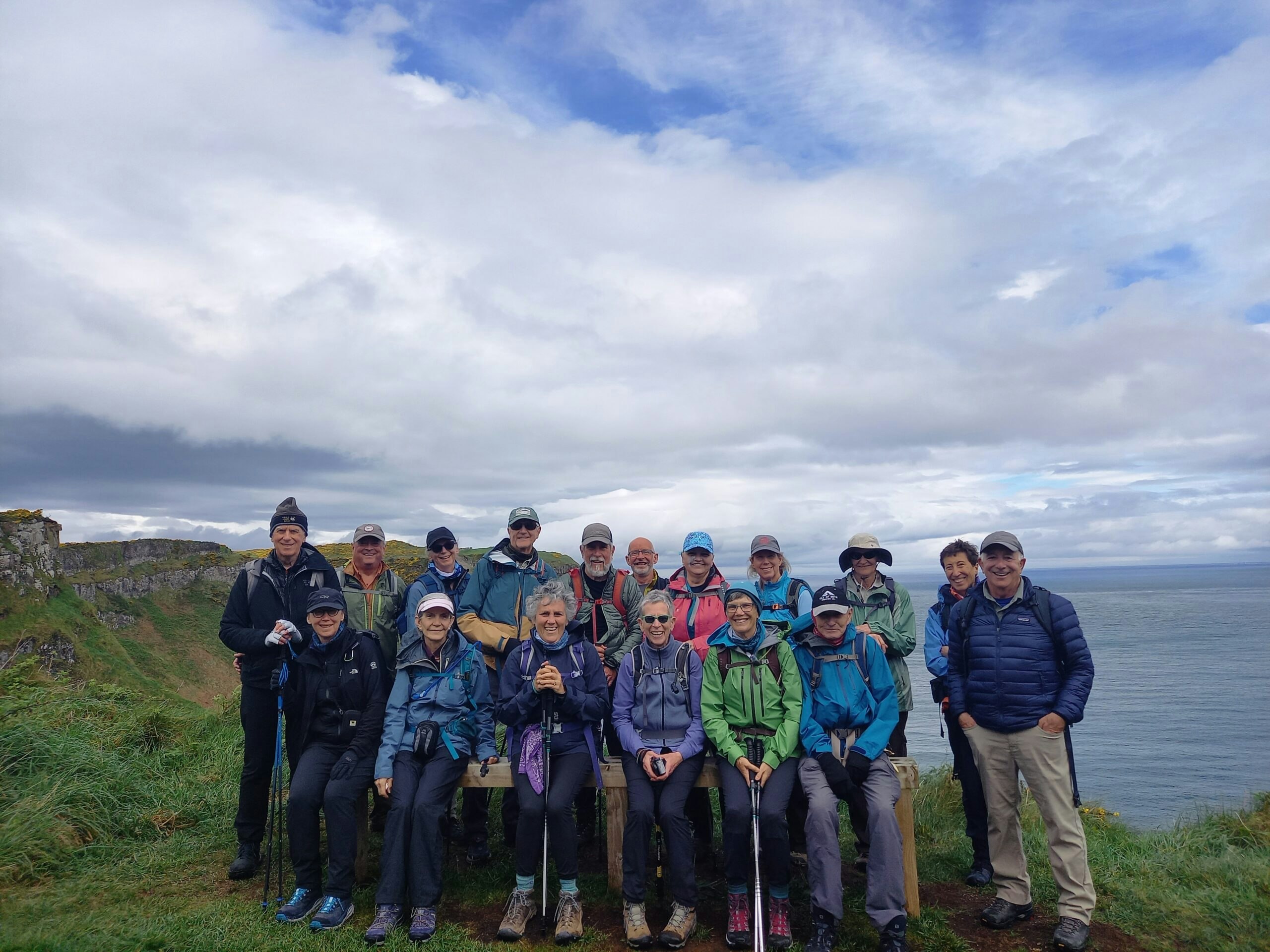 Group of guided tourists on a iconic Ireland north to south hiking trail in Ireland, Europe
